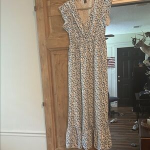 SHEIN Blue and White Floral Maxi Dress